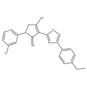 1-(3-chlorophenyl)-5-imino-4-[4-(4-methoxyphenyl)-1,3-thiazol-2-yl]-2,5-dihydro-1H-pyrrol-3-ol Structure