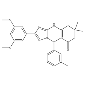 2-(3,5-dimethoxyphenyl)-6,6-dimethyl-9-(m-tolyl)-5,6,7,9-tetrahydro-[1,2,4]triazolo[5,1-b]quinazolin-8(4H)-one Structure
