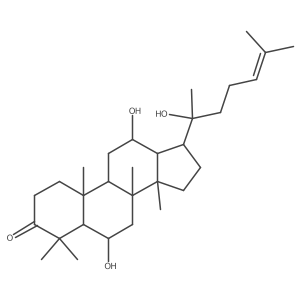 (6alpha,12beta,17epsilon)-6,12,20-Trihydroxydammar-24-en-3-one Structure