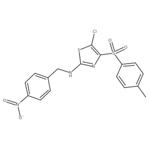 5-chloro-N-(4-nitrobenzyl)-4-tosylthiazol-2-amine Structure