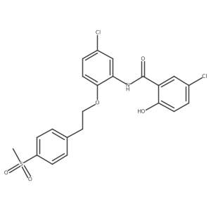 Benzamide,5-chloro-n-[5-chloro-2-[2-[4-(methylsulfonyl)phenyl]ethoxy]phenyl]-2-hydroxy-结构式