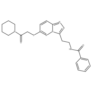 N-(2-(6-((2-oxo-2-(piperidin-1-yl)ethyl)thio)-[1,2,4]triazolo[4,3-b]pyridazin-3-yl)ethyl)benzamide Structure