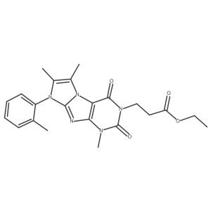 ethyl 3-(1,6,7-trimethyl-2,4-dioxo-8-(o-tolyl)-1H-imidazo[2,1-f]purin-3(2H,4H,8H)-yl)propanoate Structure