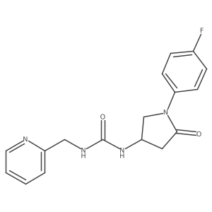 1-(1-(4-Fluorophenyl)-5-oxopyrrolidin-3-yl)-3-(pyridin-2-ylmethyl)urea结构式