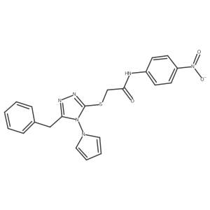 2-{[5-benzyl-4-(1H-pyrrol-1-yl)-4H-1,2,4-triazol-3-yl]sulfanyl}-N-(4-nitrophenyl)acetamide结构式