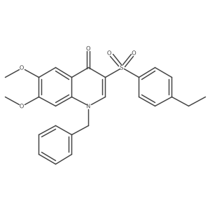 1-benzyl-3-((4-ethylphenyl)sulfonyl)-6,7-dimethoxyquinolin-4(1H)-one结构式