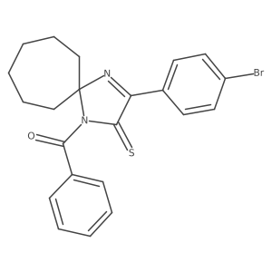 1-Benzoyl-3-(4-bromophenyl)-1,4-diazaspiro[4.6]undec-3-ene-2-thione结构式