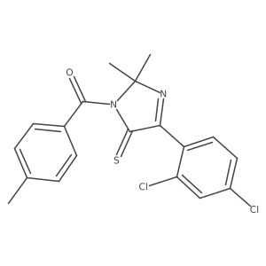 4-(2,4-dichlorophenyl)-2,2-dimethyl-1-(4-methylbenzoyl)-2,5-dihydro-1H-imidazole-5-thione结构式