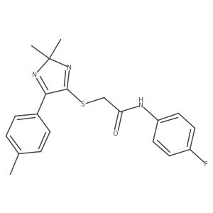 2-((2,2-dimethyl-5-(p-tolyl)-2H-imidazol-4-yl)thio)-N-(4-fluorophenyl)acetamide结构式