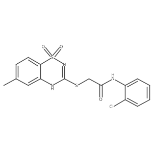 N-(2-chlorophenyl)-2-((6-methyl-1,1-dioxido-4H-benzo[e][1,2,4]thiadiazin-3-yl)thio)acetamide Structure