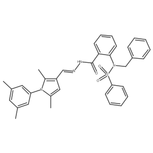 2-[(Phenylmethyl)(phenylsulfonyl)amino]benzoic acid 2-[[1-(3,5-dimethylphenyl)-2,5-dimethyl-1H-pyrrol-3-yl]methylene]hydrazide结构式
