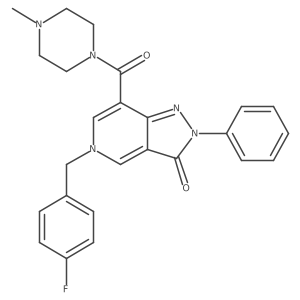 5-(4-fluorobenzyl)-7-(4-methylpiperazine-1-carbonyl)-2-phenyl-2H-pyrazolo[4,3-c]pyridin-3(5H)-one结构式