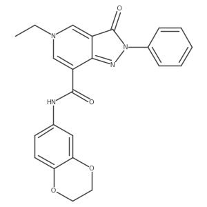 N-(2,3-dihydrobenzo[b][1,4]dioxin-6-yl)-5-ethyl-3-oxo-2-phenyl-3,5-dihydro-2H-pyrazolo[4,3-c]pyridine-7-carboxamide Structure
