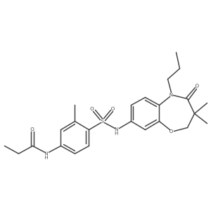 N-(4-(N-(3,3-dimethyl-4-oxo-5-propyl-2,3,4,5-tetrahydrobenzo[b][1,4]oxazepin-8-yl)sulfamoyl)-3-methylphenyl)propionamide结构式