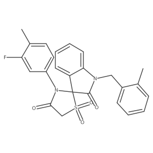 3'-(3-Fluoro-4-methylphenyl)-1-(2-methylbenzyl)spiro[indoline-3,2'-thiazolidine]-2,4'-dione 1',1'-dioxide Structure