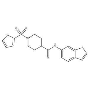 N-(benzo[d]thiazol-6-yl)-1-(thiophen-2-ylsulfonyl)piperidine-4-carboxamide Structure