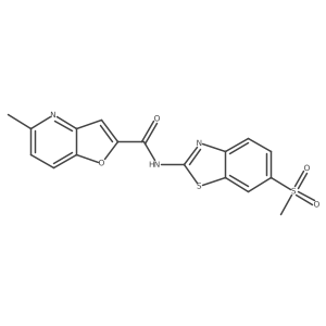 5-methyl-N-(6-(methylsulfonyl)benzo[d]thiazol-2-yl)furo[3,2-b]pyridine-2-carboxamide结构式