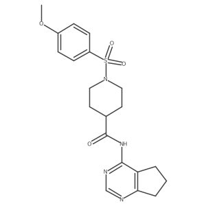 N-(6,7-dihydro-5H-cyclopenta[d]pyrimidin-4-yl)-1-((4-methoxyphenyl)sulfonyl)piperidine-4-carboxamide Structure