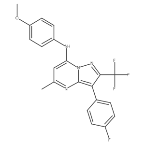 3-(4-fluorophenyl)-N-(4-methoxyphenyl)-5-methyl-2-(trifluoromethyl)pyrazolo[1,5-a]pyrimidin-7-amine结构式