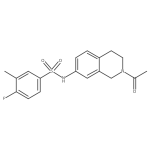 N-(2-acetyl-1,2,3,4-tetrahydroisoquinolin-7-yl)-4-fluoro-3-methylbenzenesulfonamide结构式