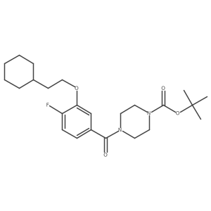 Tert-butyl 4-[3-(2-cyclohexylethoxy)-4-fluorobenzoyl]piperazine-1-carboxylate Structure