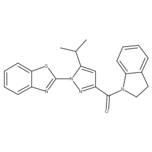 (1-(benzo[d]thiazol-2-yl)-5-isopropyl-1H-pyrazol-3-yl)(indolin-1-yl)methanone Structure