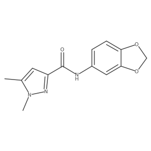 N-(benzo[d][1,3]dioxol-5-yl)-1,5-dimethyl-1H-pyrazole-3-carboxamide Structure