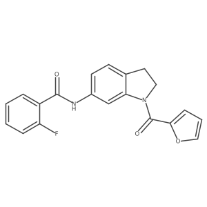 2-fluoro-N-(1-(furan-2-carbonyl)indolin-6-yl)benzamide Structure