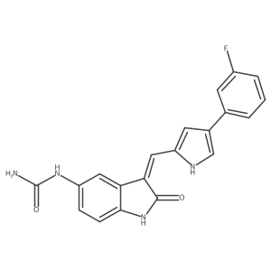 [(3Z)-3-{[4-(3-fluorophenyl)-1H-pyrrol-2-yl]methylidene}-2-oxo-2,3-dihydro-1H-indol-5-yl]urea结构式