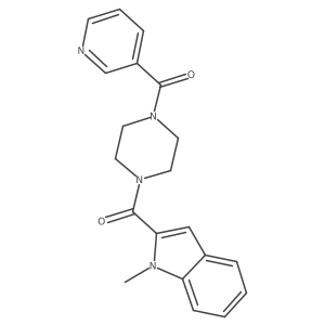 (1-methyl-1H-indol-2-yl)[4-(pyridin-3-ylcarbonyl)piperazin-1-yl]methanone结构式