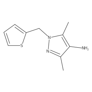 3,5-dimethyl-1-(thiophen-2-ylmethyl)-1H-pyrazol-4-amine结构式