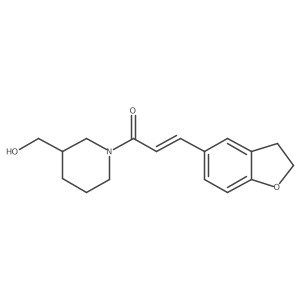 3-(2,3-Dihydro-1-benzofuran-5-yl)-1-[3-(hydroxymethyl)piperidin-1-yl]prop-2-en-1-one结构式
