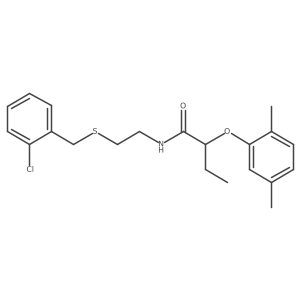 N-[2-[[(2-Chlorophenyl)methyl]thio]ethyl]-2-(2,5-dimethylphenoxy)butanamide结构式