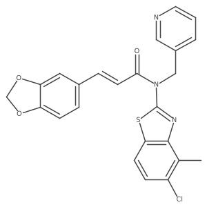 3-(1,3-Benzodioxol-5-yl)-N-(5-chloro-4-methyl-2-benzothiazolyl)-N-(3-pyridinylmethyl)-2-propenamide结构式