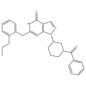 1-(1-Benzoylpiperidin-3-yl)-6-(2-ethoxybenzyl)-1,5-dihydro-4H-pyrazolo[3,4-d]pyrimidin-4-one结构式