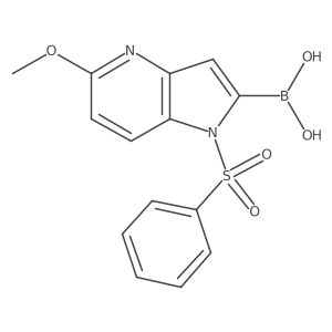 5-Methoxy-1-(phenylsulfonyl)-1h-pyrrolo[3,2-b]pyridin-2-ylboronic acid结构式