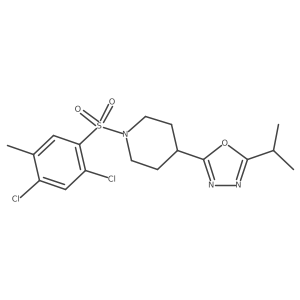 2-(1-((2,4-Dichloro-5-methylphenyl)sulfonyl)piperidin-4-yl)-5-isopropyl-1,3,4-oxadiazole Structure