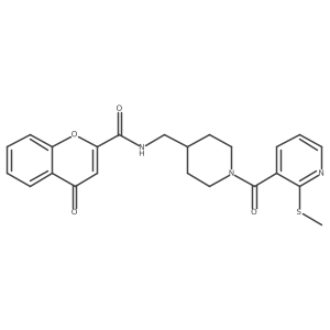 N-((1-(2-(methylthio)nicotinoyl)piperidin-4-yl)methyl)-4-oxo-4H-chromene-2-carboxamide Structure