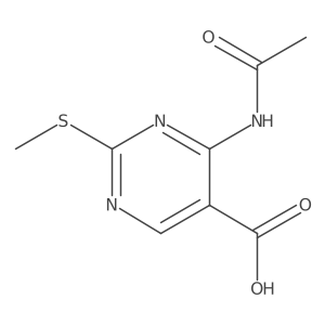 4-Acetamido-2-(methylsulfanyl)pyrimidine-5-carboxylic acid结构式