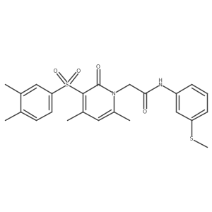 2-(3-((3,4-dimethylphenyl)sulfonyl)-4,6-dimethyl-2-oxopyridin-1(2H)-yl)-N-(3-(methylthio)phenyl)acetamide Structure