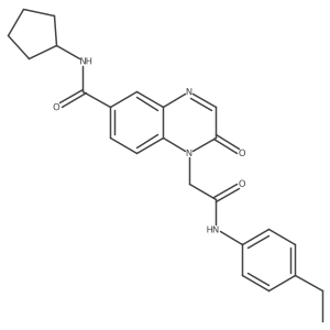 N-cyclopentyl-1-(2-((4-ethylphenyl)amino)-2-oxoethyl)-2-oxo-1,2-dihydroquinoxaline-6-carboxamide结构式