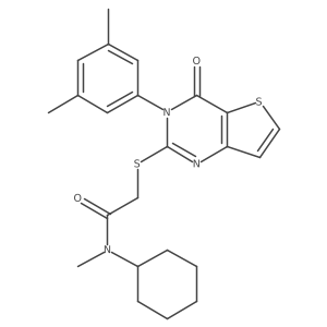 N-cyclohexyl-2-{[3-(3,5-dimethylphenyl)-4-oxo-3,4-dihydrothieno[3,2-d]pyrimidin-2-yl]sulfanyl}-N-methylacetamide Structure