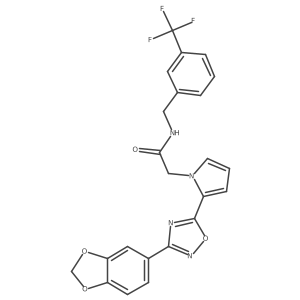 2-{2-[3-(2H-1,3-benzodioxol-5-yl)-1,2,4-oxadiazol-5-yl]-1H-pyrrol-1-yl}-N-{[3-(trifluoromethyl)phenyl]methyl}acetamide结构式