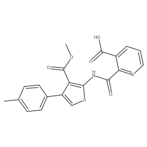 3-Pyridinecarboxylic acid, 2-[[[3-(methoxycarbonyl)-4-(4-methylphenyl)-2-thienyl]amino]carbonyl]- Structure