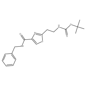 Tert-butyl (2-(4-(benzylcarbamoyl)thiazol-2-yl)ethyl)carbamate结构式