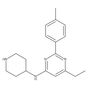 N-[6-ethyl-2-(4-methylphenyl)-4-pyrimidinyl]-N-(4-piperidyl)amine结构式