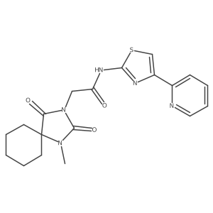 2-(1-methyl-2,4-dioxo-1,3-diazaspiro[4.5]decan-3-yl)-N-(4-(pyridin-2-yl)thiazol-2-yl)acetamide Structure