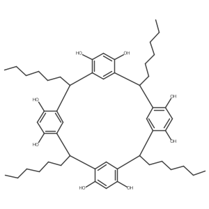 2,4,6,8-Tetrahexyl-1,3,5,7(1,3)-tetrabenzenacyclooctaphan-14,16,34,36,54,56,74,76-octaol Structure