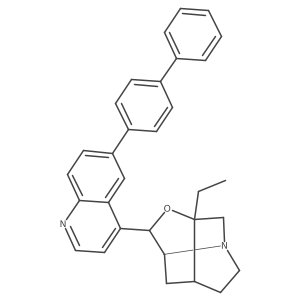 (1S,3S,5S,6R,8S)-5-(6-([1,1'-Biphenyl]-4-yl)quinolin-4-yl)-3-ethyl-4-oxa-1-azatricyclo[4.4.0.03,8]decane结构式