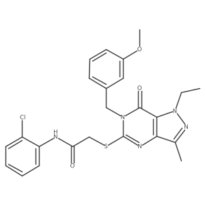 N-(2-chlorophenyl)-2-({1-ethyl-6-[(3-methoxyphenyl)methyl]-3-methyl-7-oxo-1H,6H,7H-pyrazolo[4,3-d]pyrimidin-5-yl}sulfanyl)acetamide Structure